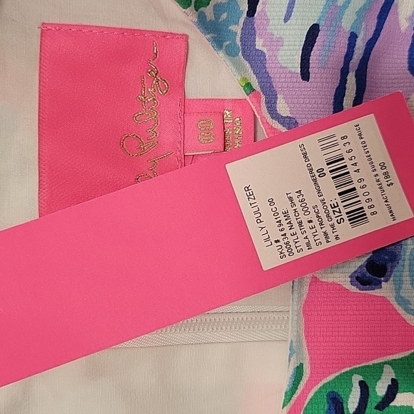 Lilly Pulitzer Mila Shift Dress Pink Tropics In The Groove Engineered-Si… - Picture 6 of 17